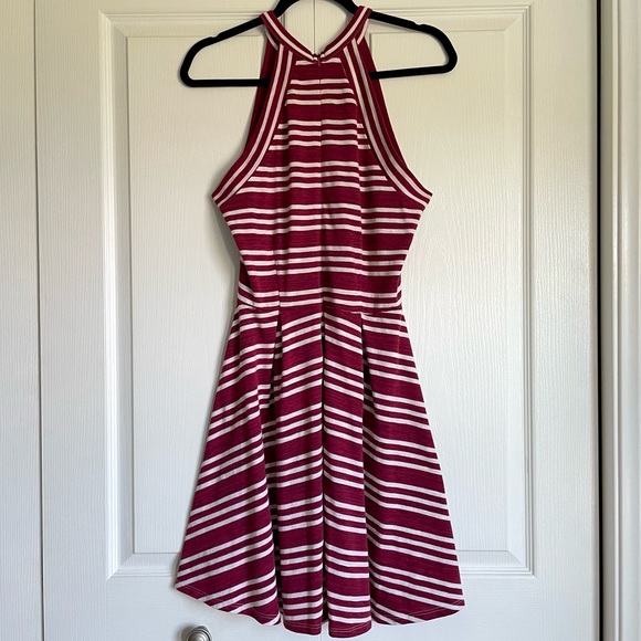 Women’s Copper Key High Neck Skater Dress - Red/White Stripe in Large - Picture 6 of 11